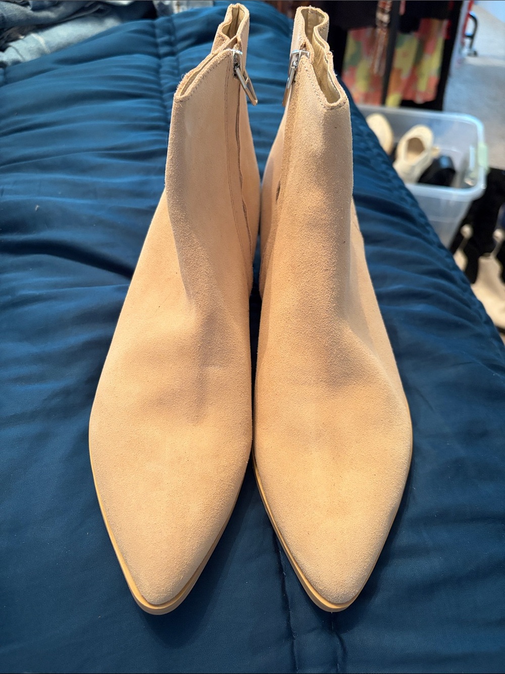 Never worn Dolce Vita Pointed Toe Ankle Boots in Beige Suede